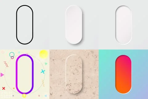 Vector illustration set of cute bold rounded letter i with different gradient ef Illustrazione stock