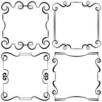 Vector illustration. set of decorative frameworks Stock Illustration
