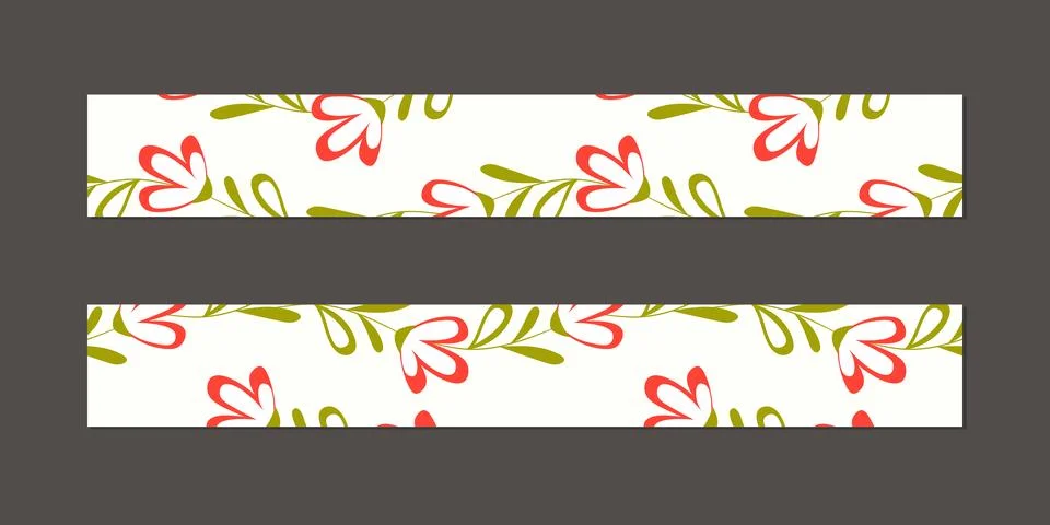 Vector illustration of a set of decorative ribbon stripes. Masking tape, satin Stock Illustration