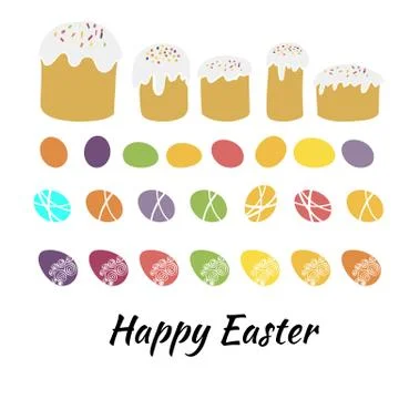 Vector illustration set design elements Easter traditional symbols collection- イラスト素材