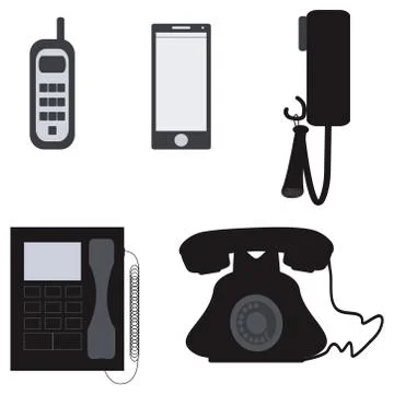 Vector illustration set development of telephone. Stock Illustration