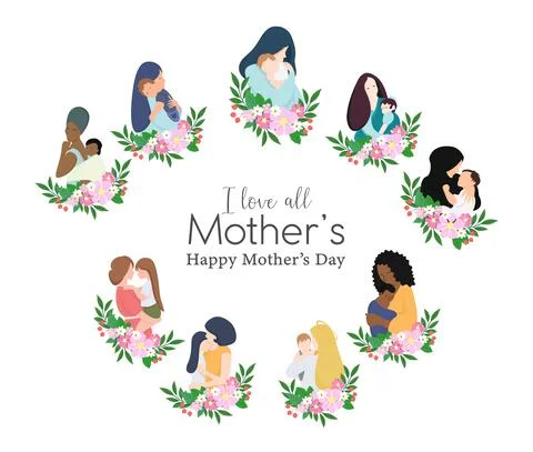 Vector illustration set with a different collection for Happy Mother's 스톡 일러스트