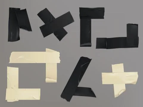 Vector illustration set of different slices of a adhesive tape with shadow and Stock-Illustration