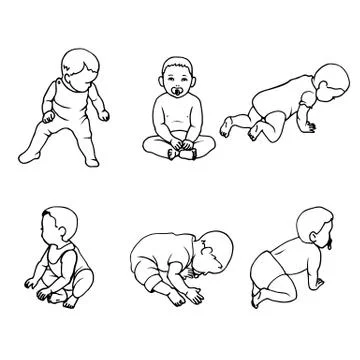 Vector illustration set of doodle children Stock Illustration