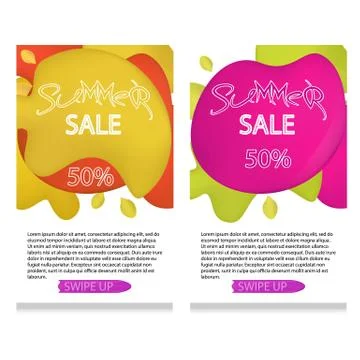 Vector Illustration Set of Dynamic modern geometric and fluid mobile for summ Stock Illustration