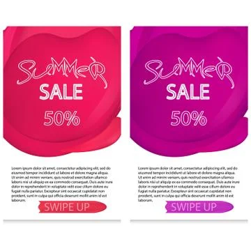 Vector Illustration Set of Dynamic modern geometric and fluid mobile for summ Stock Illustration