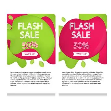 Vector Illustration Set of Dynamic modern geometric and fluid mobile for flas Stock Illustration