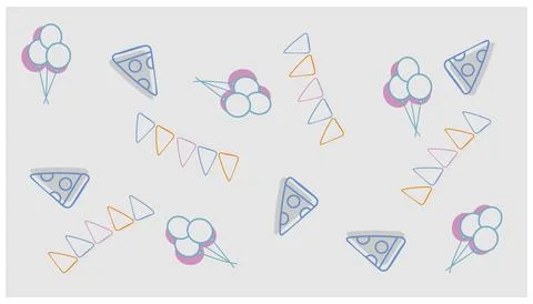 Vector illustration of a set of elements for the holiday of birthday. 스톡 일러스트