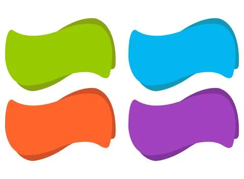 A vector illustration set features colorful sticker label designs Stock Illustration