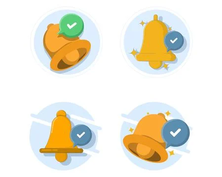 Vector illustration set featuring social media notifications, reminder alerts. Stock Illustration