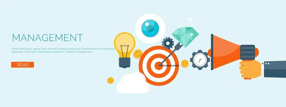 Vector illustration set. Flat business concept background. Achievement mission 스톡 일러스트