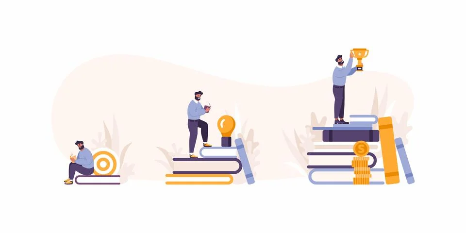 Vector illustration set. Flat vector business concept illustration of busines Stock Illustration