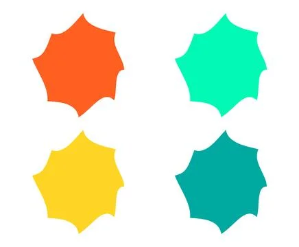 Vector illustration of a set of four star stickers, a design Stock Illustration