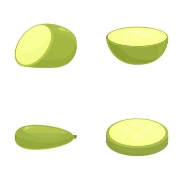 Vector illustration set of fresh cucumbers Stock Illustration