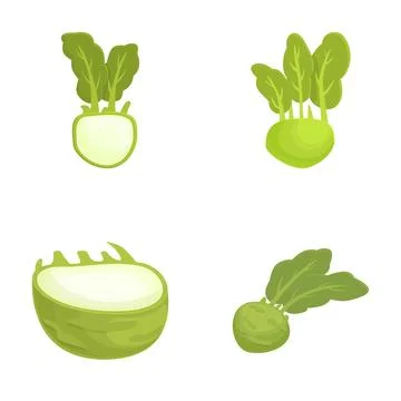 Vector illustration set of fresh green vegetables 库存插图
