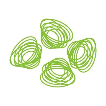 Vector illustration of a set of green rings on a white Stock Illustration