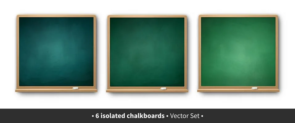 Vector illustration set of green square chalkboards Stock Illustration