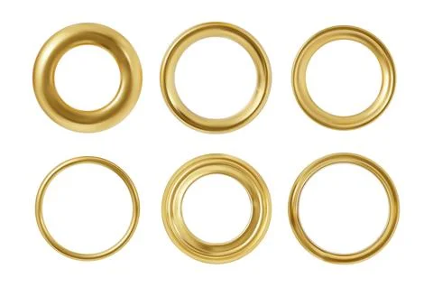 Vector illustration of a set with the image of golden ring frames, differen.. 스톡 일러스트