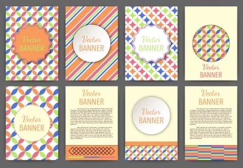 Vector illustration set of invitations banner a4 Stock Illustration