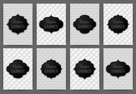 Vector illustration set of invitations banner a4. Stock Illustration
