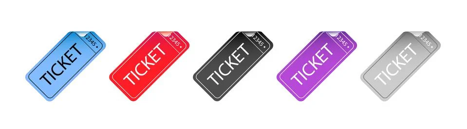 Vector illustration.A set of multi-colored tickets. Stock Illustration