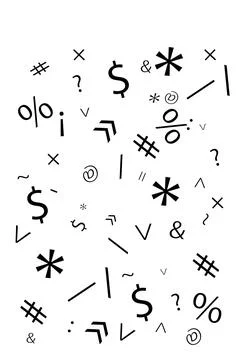 Vector illustration of a set of numbers and symbols on a white background Stock Illustration