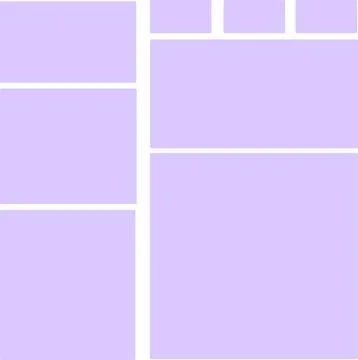 Vector illustration set of purple. rectangular sticker shapes Stock Illustration