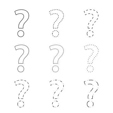 Vector Illustration Set of Question Mark Icons with Different Line Styles Stock Illustration