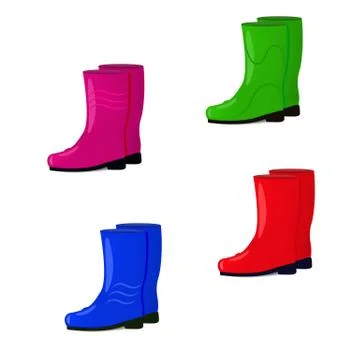 Vector illustration of a set of rubber boots Stock Illustration