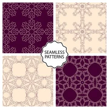 Vector illustration. Set of seamless line patterns Stock Illustration