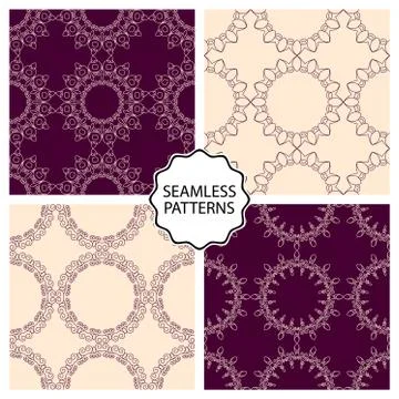 Vector illustration. Set of seamless line patterns イラスト素材