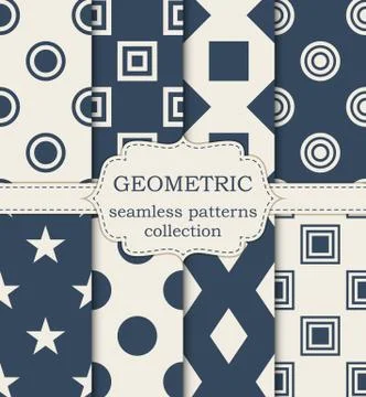 Vector illustration set of seamless patterns Stock Illustration