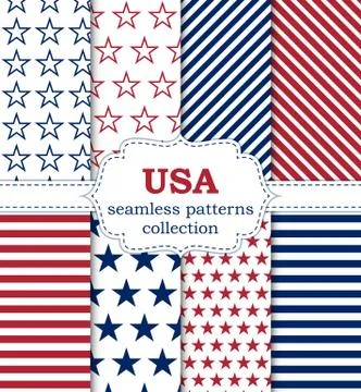 Vector illustration of a set seamless patterns Stock Illustration