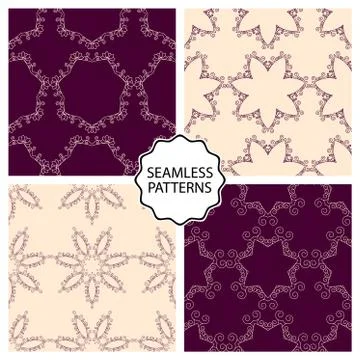 Vector illustration of a set seamless patterns Illustrazione stock