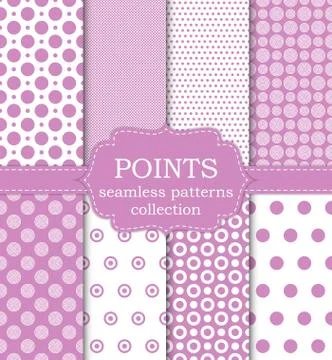 Vector illustration set of seamless patterns 스톡 일러스트