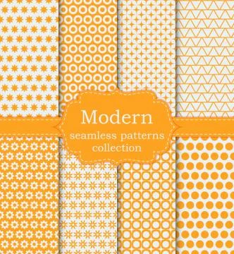 Vector illustration set of seamless patterns Stock Illustration