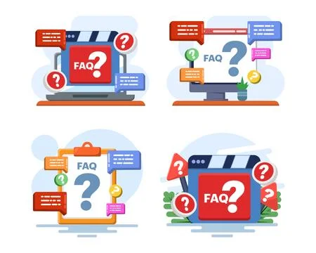 Vector illustration set showcasing FAQ concepts, customer support, help center. Illustration