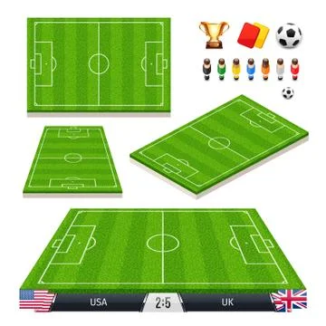 Vector Illustration set of Soccer Fields in Four Different Positions Illustrazione stock