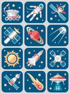 Vector Illustration Set on Space Stock Illustration