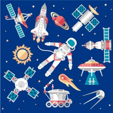Vector Illustration Set on Space Stock Illustration