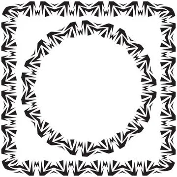 Vector illustration. set. square and round decorated frame 库存插图