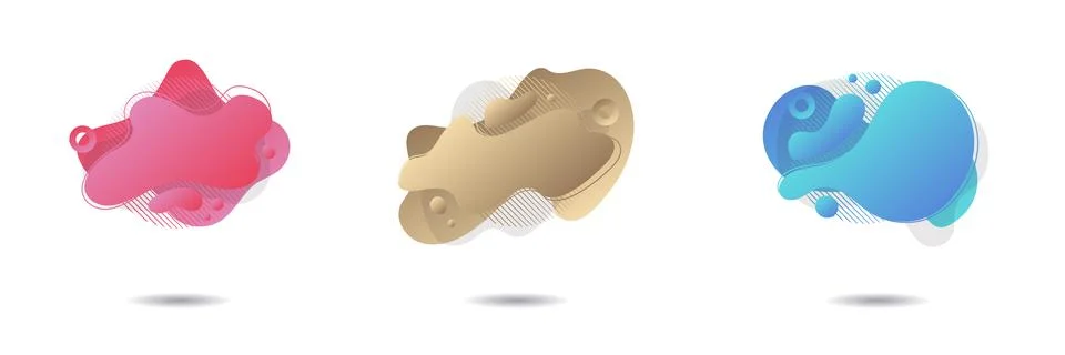 Vector illustration. Set of three colored abstract modern graphic elements Stock Illustration