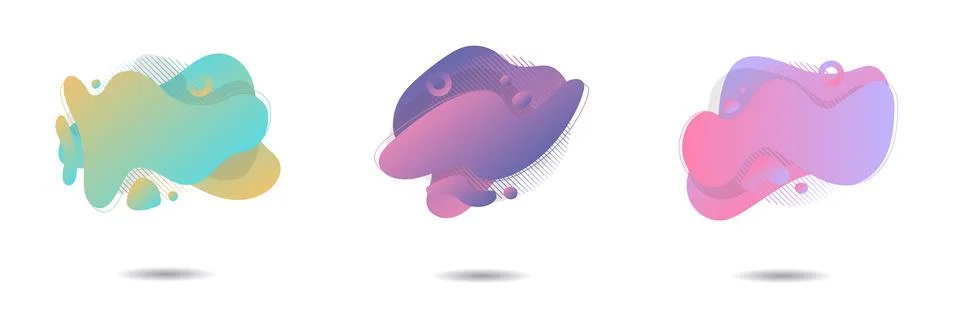 Vector illustration. Set of three colored abstract modern graphic elements Stock Illustration