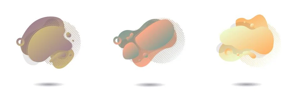 Vector illustration. Set of three colored abstract modern graphic elements 스톡 일러스트