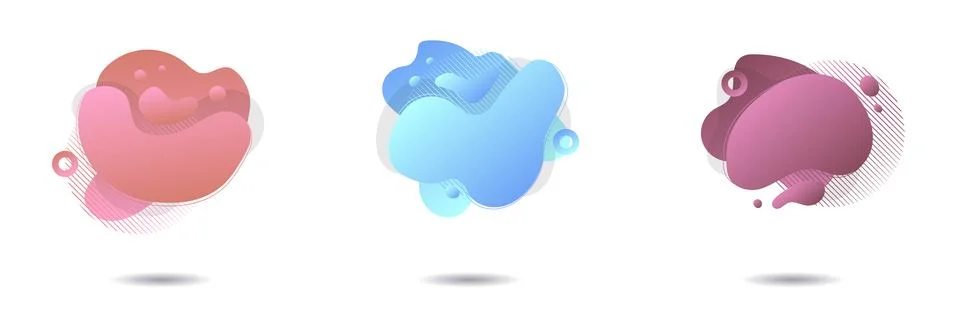 Vector illustration. Set of three colored abstract modern graphic elements Illustrazione stock