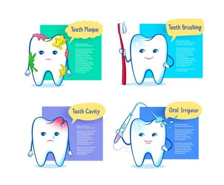 Vector illustration set of tooth characters Stock Illustration