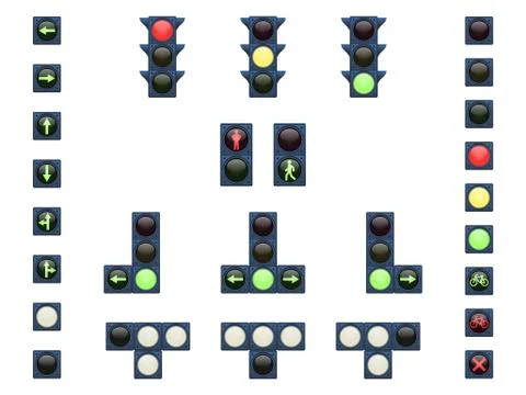 Vector illustration of a set of traffic lights Stock Illustration