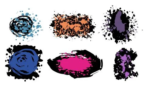 Vector illustration set of two colors grunge design elements Stock Illustration