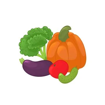 Vector illustration. Set of vegetables. Color cartoon イラスト素材