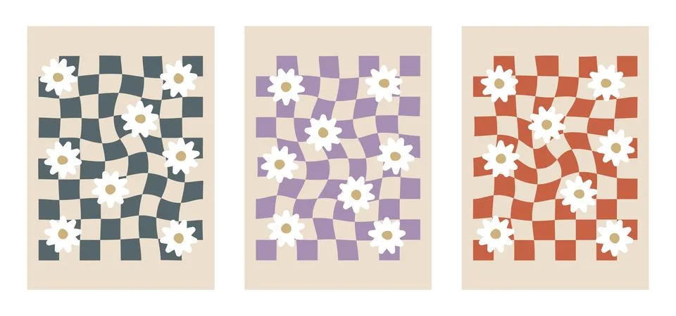 Vector illustration. Set of Y2k backgrounds. Cool simple geometric posters with Illustrazione stock